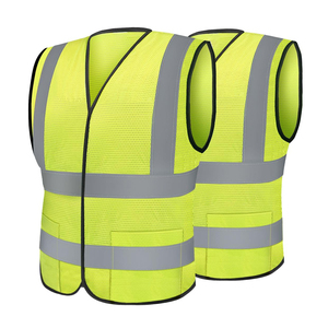 Gilet de sécurité routière à bandes réfléchissantes haute visibilité pour les équipes de maintenance routière, protection sur les chantiers de construction en extérieur - Product Image 1