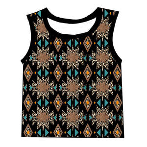 OEM 2026 Custom Wholesale Western Style Cattle Printed Baby Boys Tank <b>Tops</b> <b>Sleeveless</b> <b>Silk</b> Fabric Clothing <b>Tops</b> - Product Image 4
