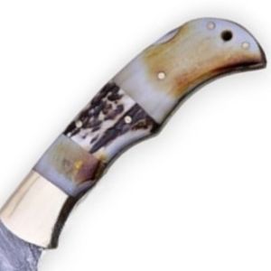 Cuchillos Plegables de Acero de Damasco Personalizados, Hechos a Mano, para Bolsillo, Caza, Camping, Uso Diario, Coleccionables, con Mango Decorativo - Product Image 6