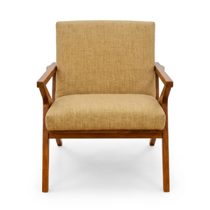 Sillón de Jardín de Estilo Mid-Century, Estructura de Teca Sólida para Exteriores, Cómodo Sillón Tapizado con Relleno de Espuma - Product Image 2