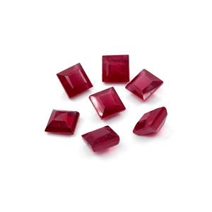Rubis naturels de Bangkok, carrés calibrés de 7 mm, pierres précieuses de rubis naturelles facettées, prêtes à l'emploi pour la création de bijoux - Product Image 4