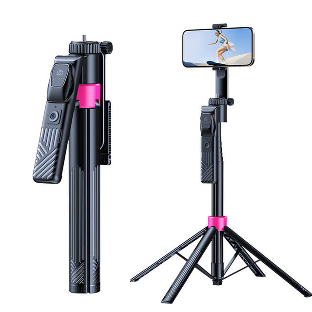 SS2 Selfie Stick AI Face Track 1.65m 64" Quadpod Aluminum Alloy Compatible Camera with Rotary Handle Magnetic Remote Control