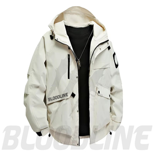Men's Color Blocking <b>Waterproof</b> Breathable Windproof Puffer <b>Jacket</b> with Zipper Closure Casual Winter Regular Fit Polyester Shell - Product Image 3