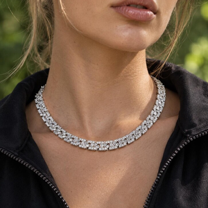 Collar Cubano Iced Out con Micro Pavé de Zirconia, Cadena de Eslabones Unisex, Joyería Redonda Brillante para Fiesta - Product Image 2
