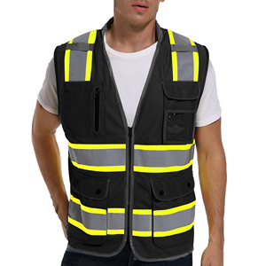 Safety Vest High Visibility Reflective Waistcoat For Airport Ground Staff Railway <b>Workers</b> Site Supervisor Safety Protection - Product Image 3