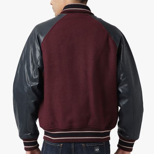 Custom Men Premium Wool Body Leather Sleeve Varsity <b>Jacket</b> Wholesale High Quality Chenille Patch Embroidered <b>Letterman</b> <b>Jackets</b> - Product Image 5
