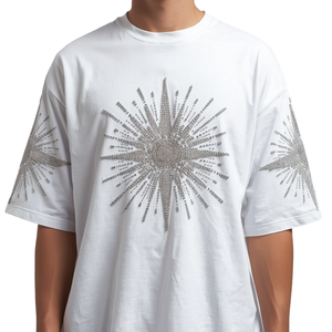 Camiseta con Pedrería Starburst Más Vendida para Hombre, Ropa Casual de Moda Oversize - Product Image 3