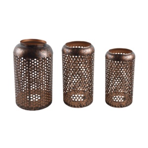 โคมไฟเชิงเทียนสีทองแดงโบราณตกแต่งในร่มโคมไฟที-ไลท์ - Product Image 1