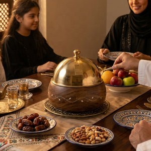 Juego de Ollas Modernas Royal Ramadan para Hotpot, de Acero Inoxidable Aislado, con Tapa Cloche de Acero Inoxidable Pulido y Diseño de Perlas - Product Image 5