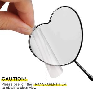 <b>Lightweight</b> Coatomistic Heart Shape Eyelash <b>Mirrors</b> Metal Handle Lash Extension Accessories for Personal & Parlor Use - Product Image 2