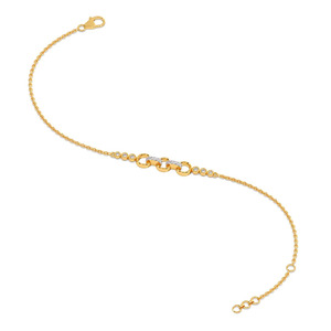 Bracelet Triple Orbit Bar Diamond avec chaîne en or jaune et design à accent rond symétrique - Product Image 3