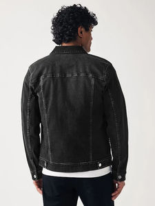Chaqueta Vaquera para Hombre, Color Gris Lavado, Informal, de Algodón, Fabricante Personalizado, Venta al Por Mayor - Product Image 2