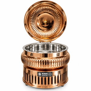 ถาดอุ่นอาหารทรงสูง Flutessa Grand Chafer Royal Design สีทอง ทำจากสแตนเลสสตีล พร้อมฝาปิดแบบโดม ทนทาน/ใช้งานได้ยาวนาน - Product Image 1