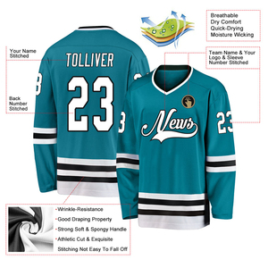 Camiseta de Hockey sobre Hielo Personalizada al por Mayor, 100% Poliéster, Sublimación, Transferencia de Calor, Logotipo Personalizado, Estilo Impermeable y Ecológico - Product Image 6