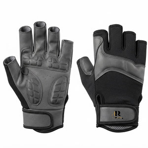 Nuevos Guantes Profesionales de Cuero para Levantamiento de Pesas, Medios Dedos, Unisex, Transpirables, Antideslizantes, Correa de Muñeca Ajustable, Soporte Personalizable - Product Image 1