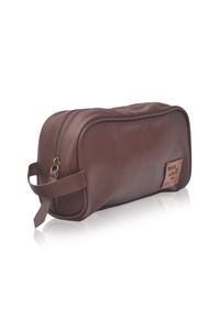 Man Stuff Leather Toiletry Bag <b>Medium</b> Classic Zipper Closure Durable Cosmetic <b>Case</b> with Soft Handle - Product Image 2