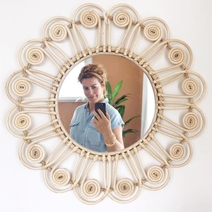 Artículos calientes hechos a mano de ratán montado en la pared para la decoración de la sala de estar del baño - Product Image 3