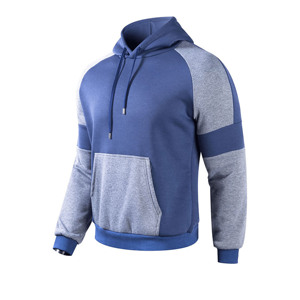 Pantalon de jogging pour homme bleu-gris à blocs de couleur, longueur intégrale, avec cordon de serrage, poches latérales, coupe décontractée, idéal pour l'automne - Product Image 2