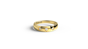 Luxury 18K Gold Starburst Round Diamond <b>Ring</b> Band <b>Dome</b> Wedding <b>Ring</b> Eternity <b>Ring</b> Statement <b>Ring</b> Fine Jewelry Gift for Women - Product Image 1