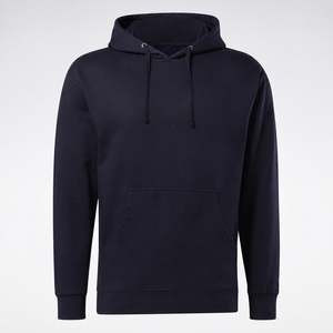 Sweat-shirt à capuche personnalisé bleu marine pour homme et femme en coton molletonné - Product Image 1
