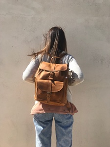 Zip-upHighly Demanded anti-shrink Leather Laptop <b>Backpack</b> for Women Durable Fabric Comfortable Fit style Leather <b>Backpack</b> Bags - Product Image 3