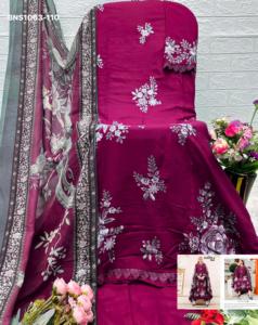 Nuevo conjunto de rayón y algodón con bordado, semisellado, con salwar a juego y dupatta con estampado digital a precio de mayorista. - Product Image 5