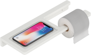 Porte-mouchoirs élégant avec étagère intégrée pour téléphone portable, fixation murale, accessoire de salle de bain professionnel pour hôtels et commerces - Product Image 2