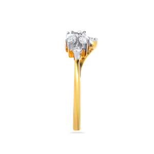 Bague florale en or radiant et diamants, Bague diamantée taille marquise « Nature's Embrace » en or rose - Product Image 4