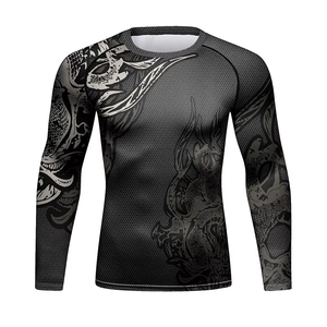 Camiseta de Compresión Deportiva Personalizada para BJJ, Conjunto de Rash Guard Unisex de Manga Larga UPF50+ en Spandex/Poliéster con Fusión sin Costuras - Product Image 5