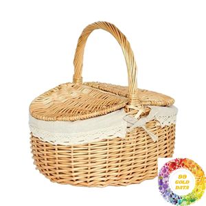 Panier de rangement en rotin tressé à la main du Vietnam, grand et petit, en rotin naturel avec poignée pour chambre, salon, cuisine - Product Image 3