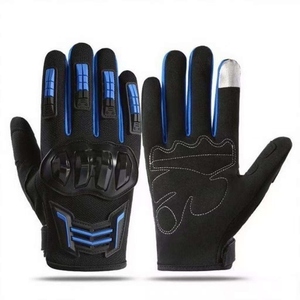 Gants de moto tactiques à doigts entiers en cuir noir, longueur poignet, durables, pour le cyclisme et les sports, impression par transfert thermique, pour hommes et femmes - Product Image 4