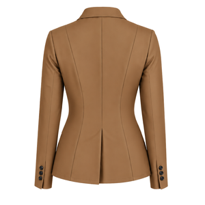Chaqueta Ecuestre Camel para Mujer, Corte Entallado, Blazer para Montar a Caballo, Abrigo Elegante para Competencia Ecuestre, Ropa de Moda Personalizada al por Mayor - Product Image 2