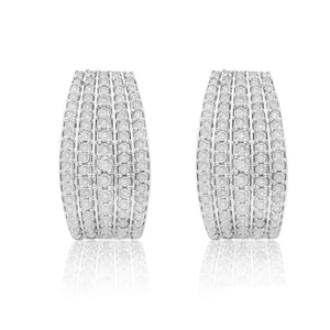 Pendientes de aro con diamantes blancos naturales de corte redondo de 1,53 quilates, plata de ley 925, para mujer, boda, compromiso - Product Image 1