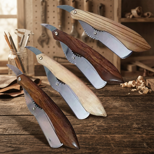 Natural Wood Handle Shavette Razor Folding Straight Razor <b>Men</b> Professional Single Edge Disposable Stainless Steel Half Blade - Product Image 3