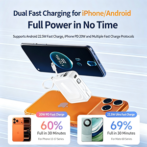 พาวเวอร์แบงค์ 10000mAh พร้อมหน้าจอ LED แสดงผลแบบดิจิตอล ชาร์จเร็ว แบตเตอรี่สำรองแบบพกพา สายชาร์จคู่ ขนาดเล็กพิเศษ เหมาะสำหรับเป็นของขวัญ - Product Image 3