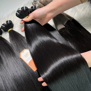 Venta al por mayor de lujo 100% pelo crudo vietnamita pelucas frontales de encaje mechones de pelo humano máquina de doble trama de pelo Remy - Product Image 5