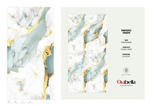 กระเบื้องพอร์ซเลนลายเซ็นสมัยใหม่ ขนาด 60x120 ซม. 600x1200 มม. 24x48 นิ้ว ผิวมันเงา ขนาดใหญ่พิเศษ ดีไซน์หรูหรา สำหรับตกแต่งภายใน - Product Image 2