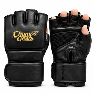 Gants de MMA professionnels légers et durables à doigts ouverts pour l'entraînement au grappling, équipement de sport personnalisé avec logo OEM - Product Image 6