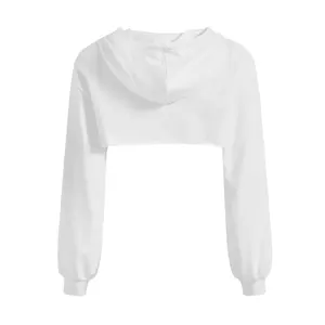 Sudadera de mujer de manga larga con cuello alto y media cremallera, estilo crop, holgada e informal, para otoño - Product Image 6