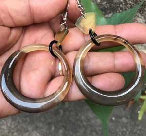 <b>Cow</b> and Buffalo Horn Handmade Eco-Friendly Natural Shape Modern Wedding Earrings From Uttar Pradesh MN EXPORTS - Product Image 2