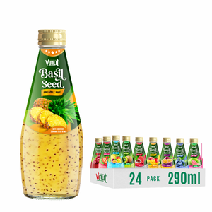 Vietnam OEM/ODM bebida de semilla de albahaca de piña 290ml jugo de fruta sin azúcar con semillas de chía Etiqueta Privada precio de fábrica - Product Image 1