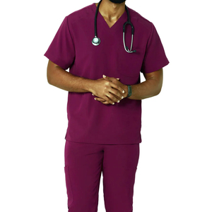 Wholesale Men's V-Neck Jogger Stretch Breathable Woven 100% Cotton Short Sleeve <b>Scrub</b> <b>Sets</b> High Quality - Product Image 6