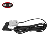 Kabel Konektor Daya Sudut Kanan Otomatis 7A Arus Tinggi Tembaga Murni 12V/24V DC 1m Hitam AWG16 Isolasi PVC Kelas VW-1 300V Maks