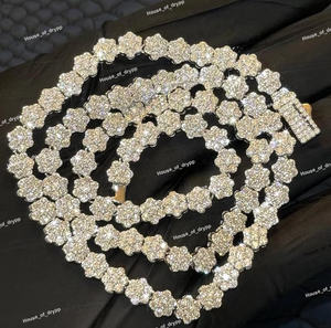 Bracelet tennis à maillons floraux serti de diamants de luxe, moissanite VVS, argent 925, bijoux de déclaration - Product Image 4