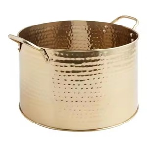 Modern Design Metal Ice Beverage Tub Stainless Steel Party Cooler Bucket Wine Beer Chiller Tub <b>Table</b> Use - Product Image 3