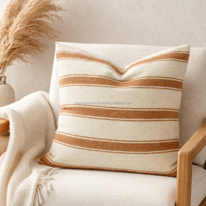 Elegant Woven Pillow Sham Customized 22X22 Decorative Cushion Cover Soft Durable Washable Zipper <b>Bed</b> Woven Pillowcase - Product Image 1