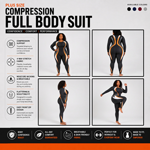 Wholesale Printed Full Body Compression Suit Spandex Polyester <b>Workout</b> <b>Jumpsuit</b> Ladies Yoga Wear Full Sleeve Base Layer Romper - Product Image 5