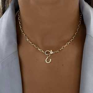 จี้รูปเกือกม้าเพชรแล็บโกรว์ทองคำแท้ 14k 18k ขายส่ง ของขวัญสำหรับผู้หญิง เสริมโชคลาภ ป้องกันภัย - Product Image 5