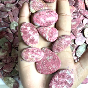 Alta calidad Natural Rosa thulita cuarzo IGI certificado 3mm cristal cabujón piedras preciosas sueltas rojo verde plata fábrica al por mayor - Product Image 5