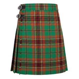 Kilt écossais à carreaux verts Tara Murphy pour homme avec sangles réglables en cuir - Product Image 1